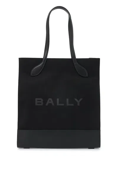 Bally Borsa Tote N/s In Nylon E Pelle In Black