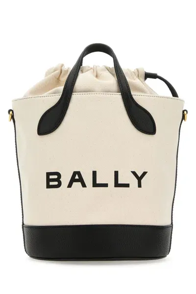 Bally Logo Printed Tote Bag In White