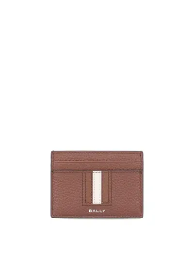 Bally "ribbon" Card Holder In Brown