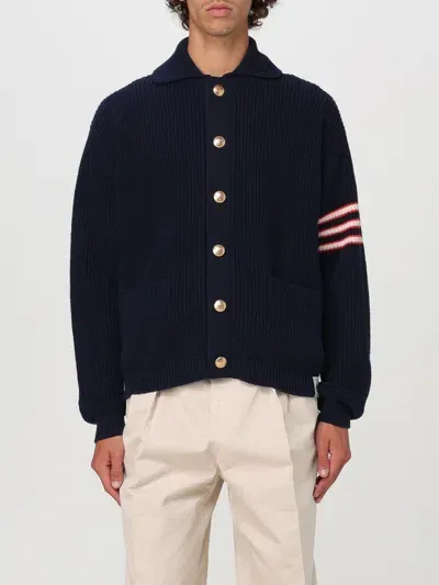 Bally Wool Knit Bomber Jacket In Blue