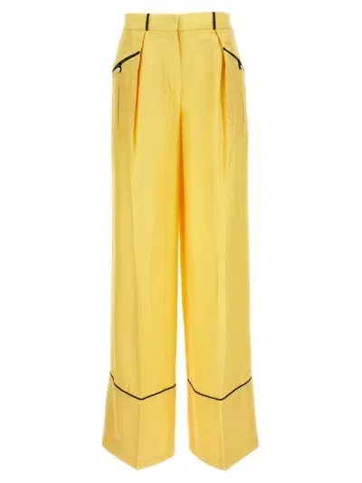 Bally Contrast Piping Pants In Yellow