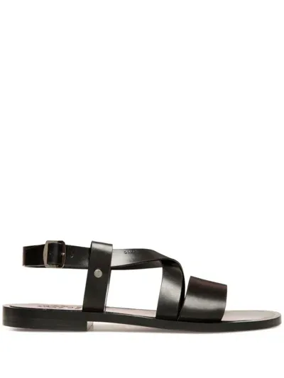 Bally Debossed Logo Sandals In Black