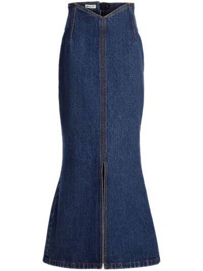 Bally Denim Midi Skirt In Blue