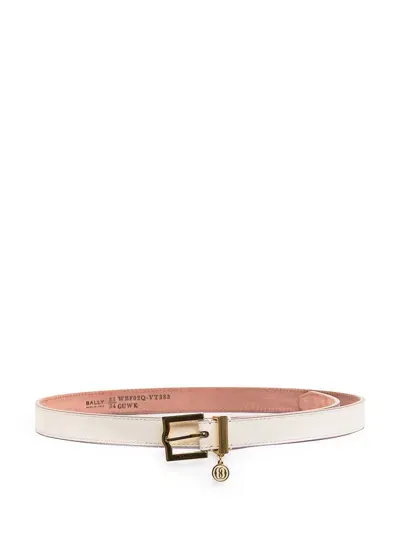 Bally Emblem Belt In White