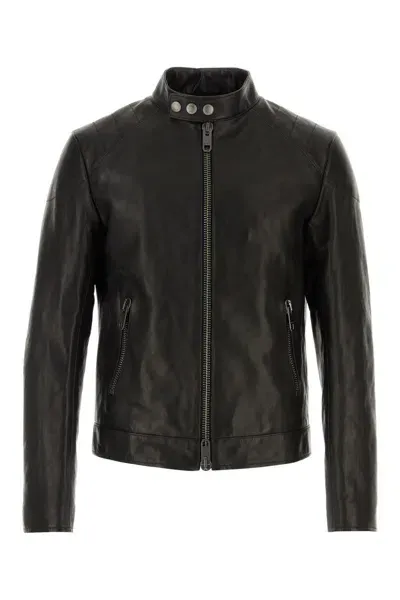 Bally X Adrien Brody Leather Biker Jacket In Black