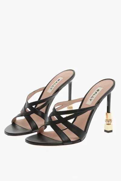 Bally Leather Carolyn Sandals With Sculpted Stiletto Heel 12cm In Black