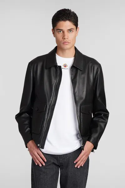 Bally Leather Jacket In Black Leather