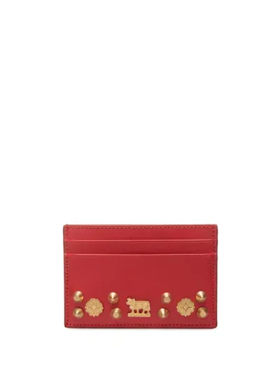 Bally Leather Wallet In Red