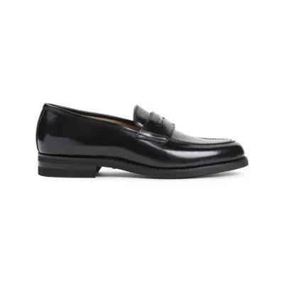 Bally Grained-leather Loafers In Black