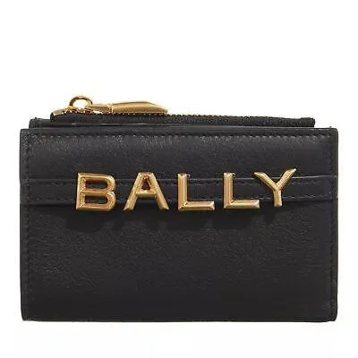 Pre-owned Bally Logo Compact W Black+oro Black Neu & Ovp 1344896 In Schwarz