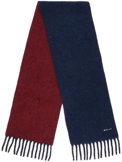 Bally Logo-embroidered Scarf In Blue