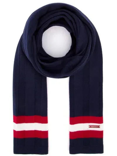 Bally Logo Embroidered Scarf In Blue