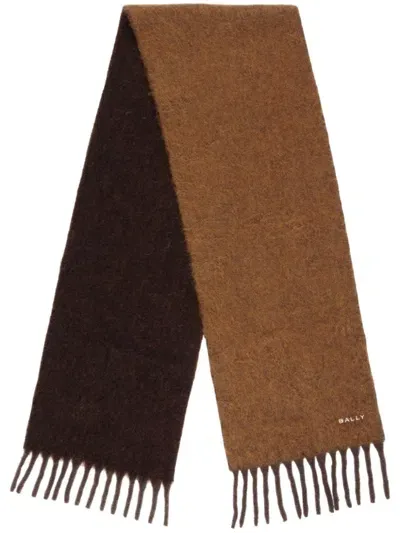 Bally Logo-embroidered Scarf In Brown