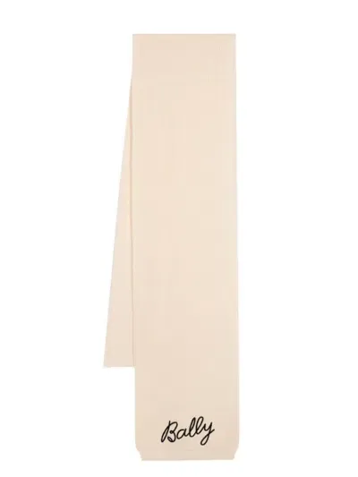 Bally Logo-embroidered Scarf In Neutrals