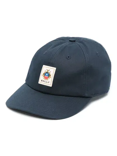 Bally Logo-patch Cap In Blue