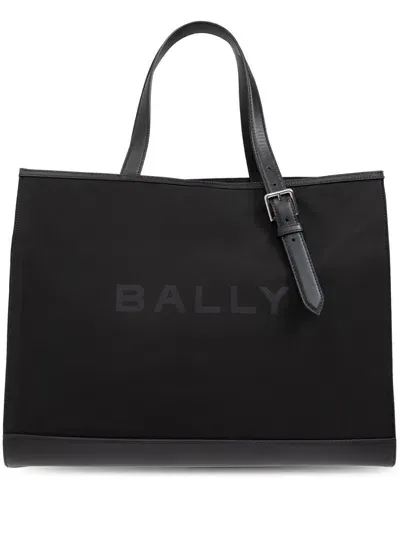 Bally Logo-print Tote Bag In Black