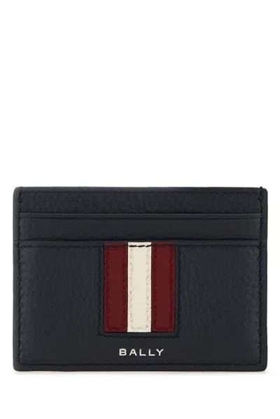 Bally Logo Printed Stripe Detailed Cardholder In Blue