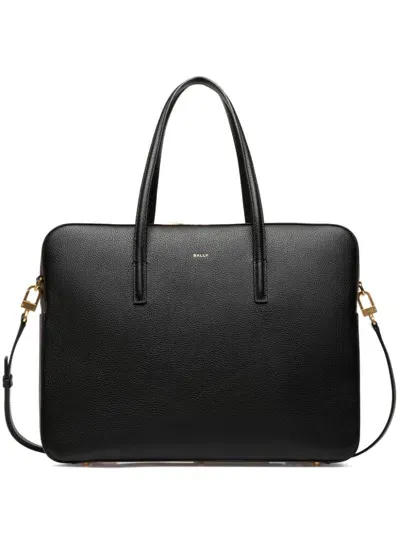 Bally Logo-stamp Laptop Bag In Black