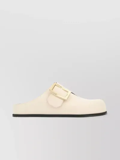 Bally Lulu Nickle-detail Mules In Cream