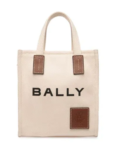 Bally Mini Akelai Canvas Tote Bag In Neutrals