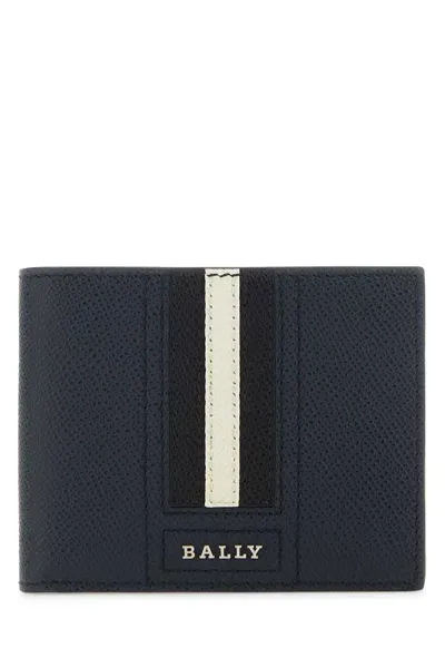 Bally Navy Blue Leather Wallet In Newblue