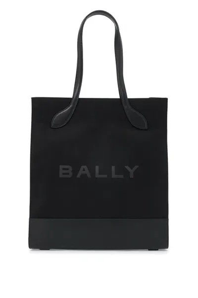 Bally N/s Nylon And Leather Tote Bag In Multiblack+pall (black)