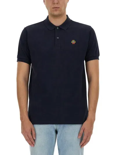 Bally Cotton Logo Piquet Polo In Blue