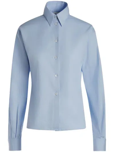 Bally Poplin Shirt In Blue