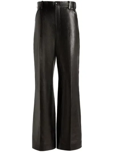 Bally Pressed Crease Flared Pants In Black