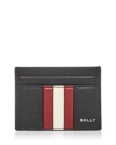 Bally Men's Mythos Leather Card Case In Black+red