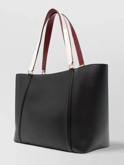 Bally Large Code Leather Tote Bag In Schwarz