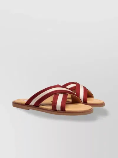 Bally Glide Crossover-strap Sandals In Red