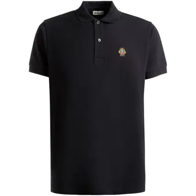 Bally Organic Cotton Logo Polo In Blau