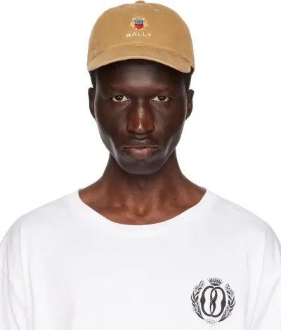 Bally Tan Baseball Cap In Military Green 50