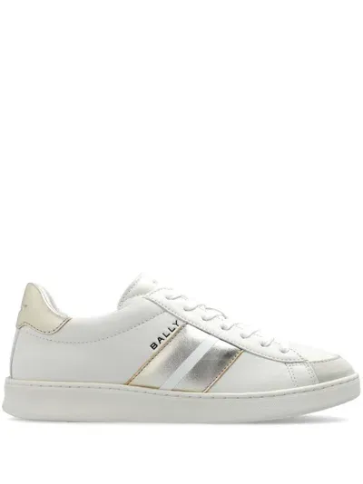 Bally Tennis Sneakers In White/gold