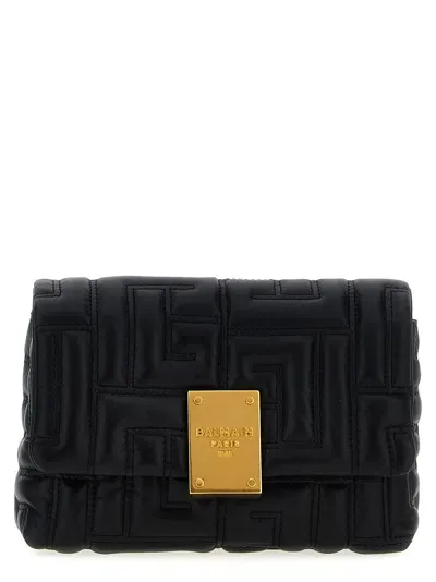 Balmain 1945 Soft Bag Mini Quilted Lambskin In Black