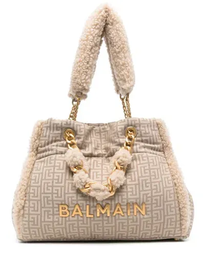 Balmain 1945 Tote Bag In Neutrals