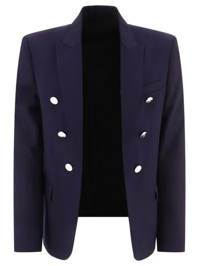 Balmain 6-button Blazer In Blue