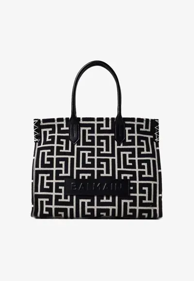 Balmain B-army Monogram Tote Bag In Black