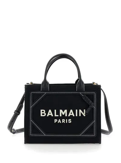 Balmain Small B-army Monogram Shopper Tote In Black