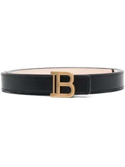 Balmain B Belt Leather Belt In Black