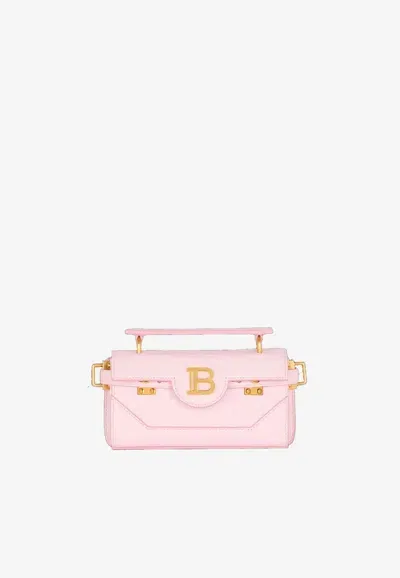 Balmain B-buzz 19 Calf Leather Shoulder Bag In Pink