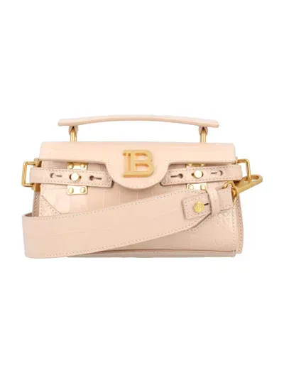 Balmain B-buzz 19 Shoulder Bag In Nude