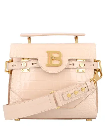 Balmain Smooth Leather B-buzz 23 Bag In Pink