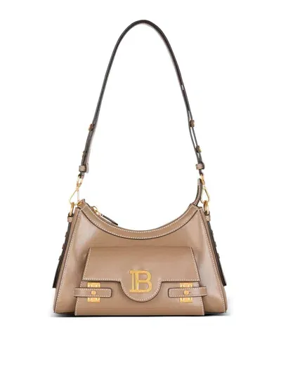 Balmain B-buzz Hobo Bag In Marrón