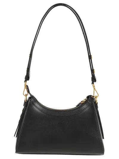 Balmain B-buzz Hobo-calfskin In Pa Noir