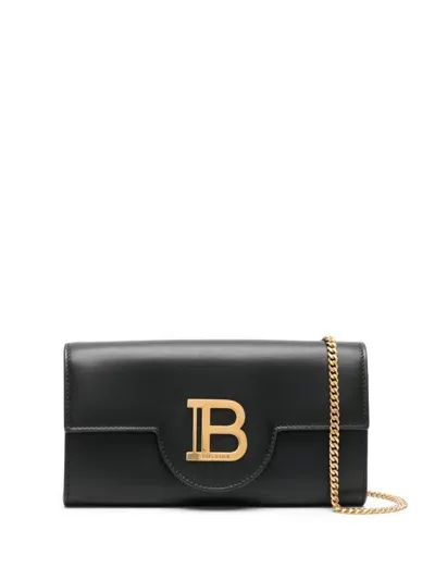 Balmain B-buzz Wallet On Chain In Pa Noir