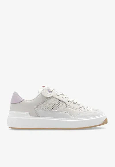 Balmain B-cout Flip Leather Sneakers In Beige