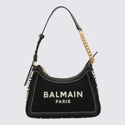 Balmain Black B Army Canvas Shoulder Bag