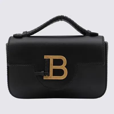 Balmain B-buzz Leather Shoulder Bag In Black